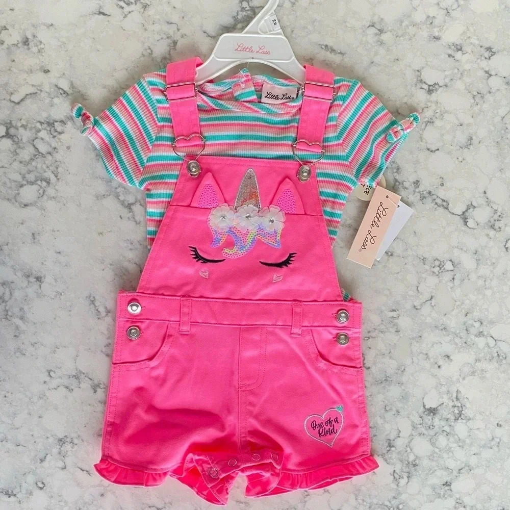 Little Lass Neon Pink Jumper outfit.